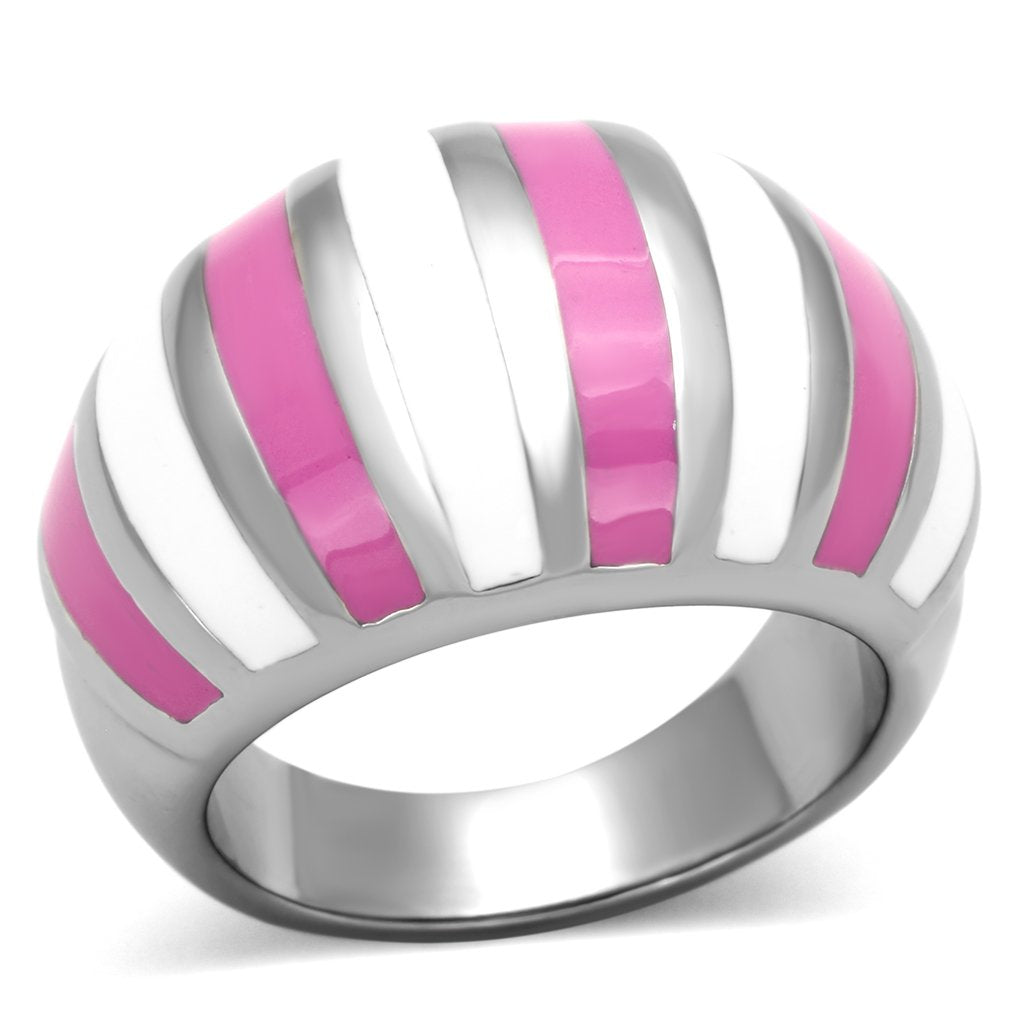 TK828 - High polished (no plating) Stainless Steel Ring with Epoxy in Multi Color