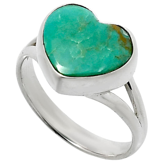 Heart Natural Turquoise Nevada Aztec Mt Ring size-8 R-1073 SDR248600